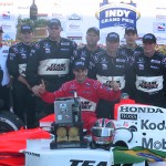 Helio and crew in victory lane